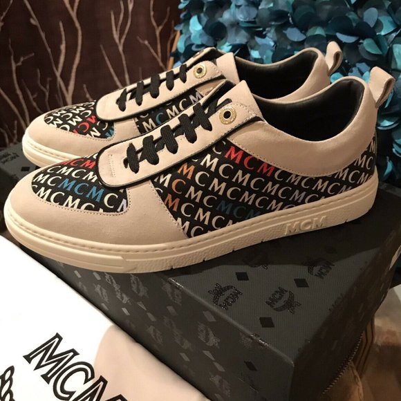 MEN MCM LOGO Leather GROUP LOW TOP SNEAKER